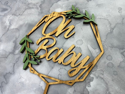 Oh Baby Cake Topper for Baby Shower - Legacy Images - Cake Decorating Supplies - baby baby shower cake topper laser engraved