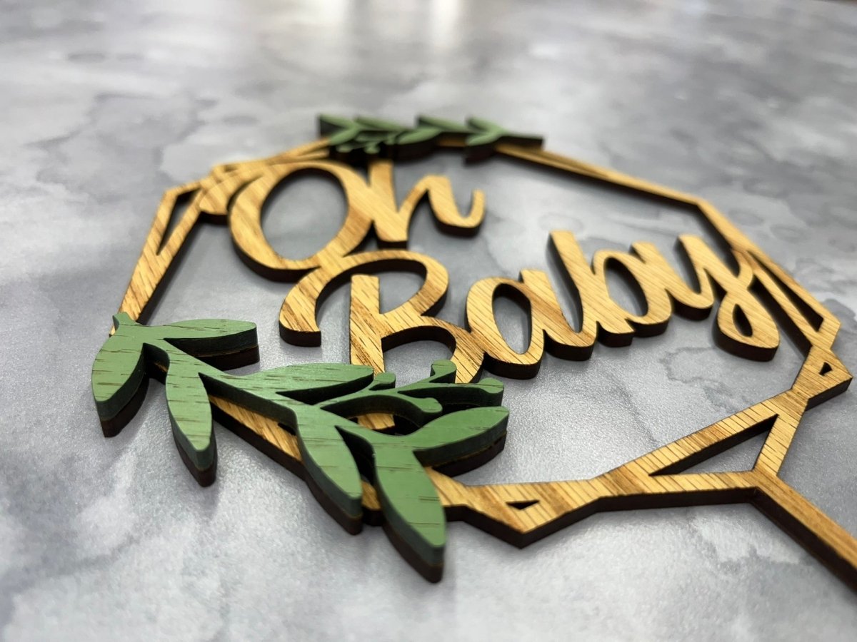 Oh Baby Cake Topper for Baby Shower - Legacy Images - Cake Decorating Supplies - baby baby shower cake topper laser engraved