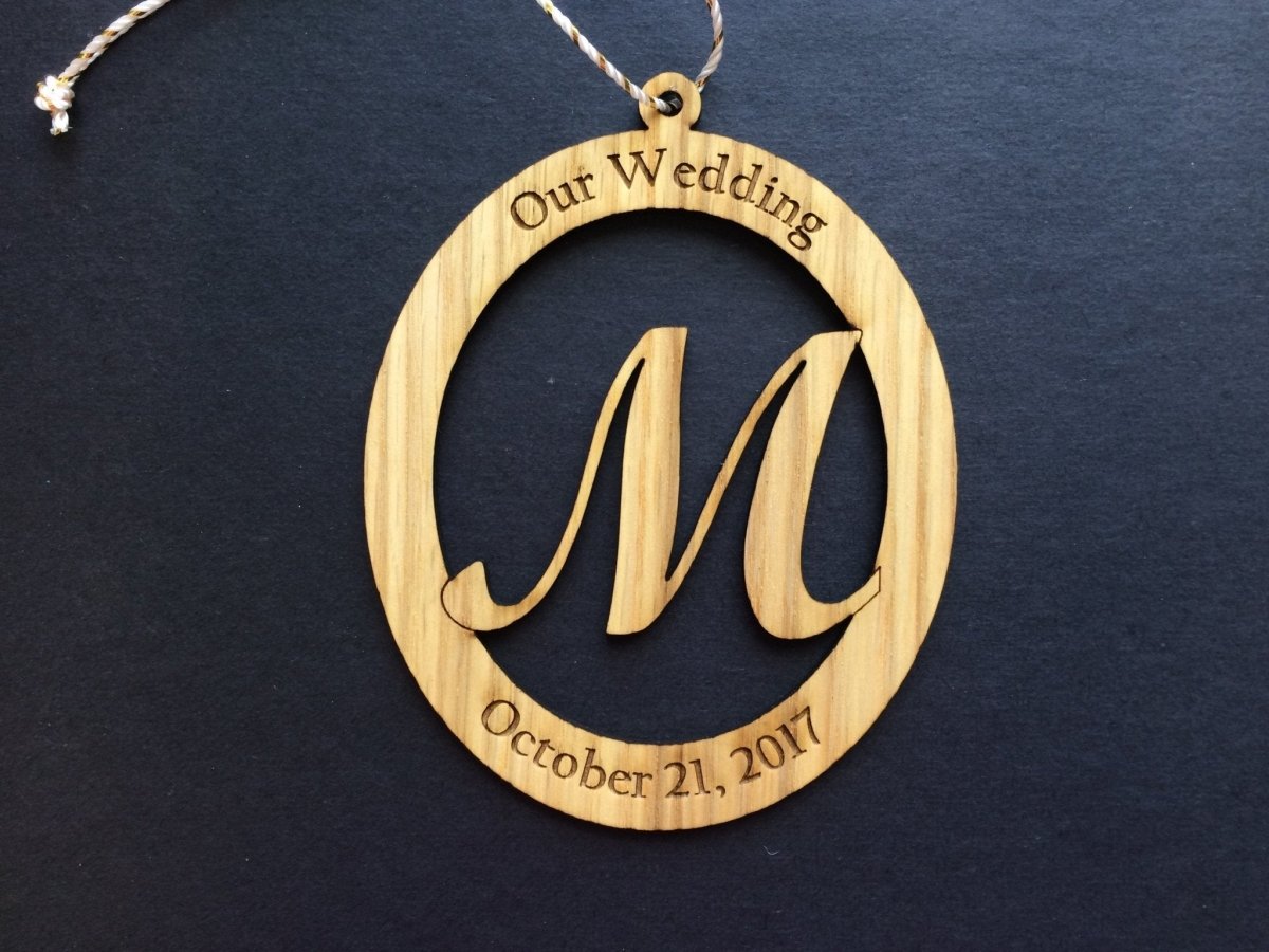 Our Wedding Ornament - Legacy Images - Holiday Ornaments - christmas date letter laser engraved