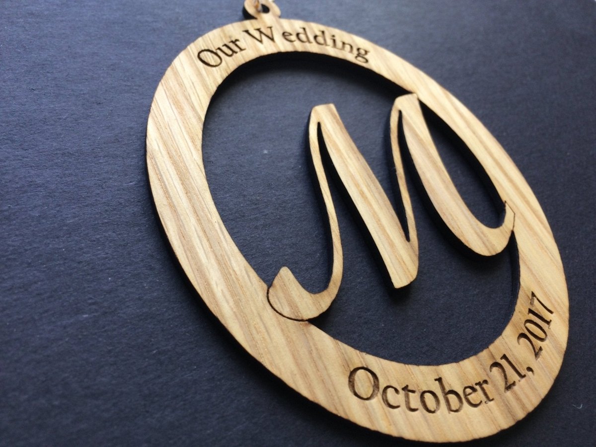 Our Wedding Ornament - Legacy Images - Holiday Ornaments - christmas date letter laser engraved