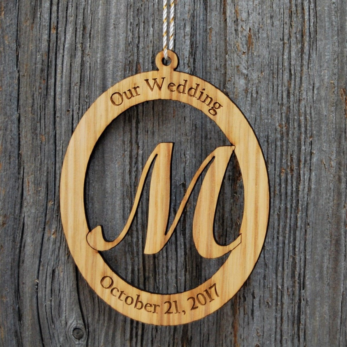 Our Wedding Ornament - Legacy Images - Holiday Ornaments - christmas date letter laser engraved