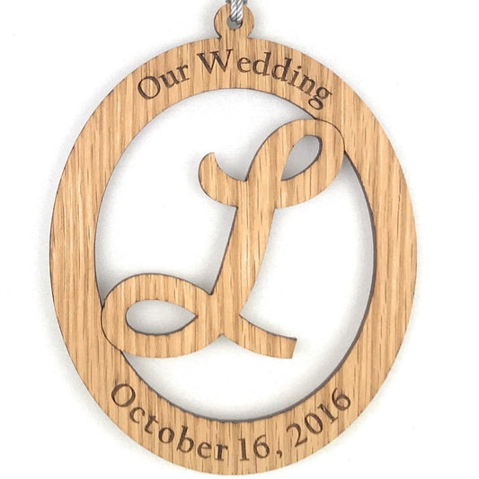 Our Wedding Ornament - Legacy Images - Holiday Ornaments - christmas date letter laser engraved