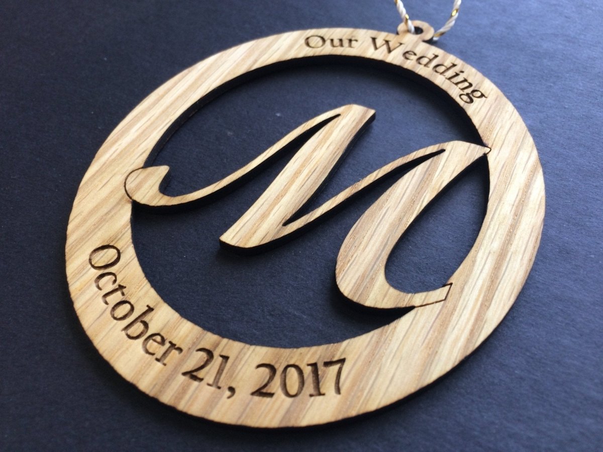 Our Wedding Ornament - Legacy Images - Holiday Ornaments - christmas date letter laser engraved