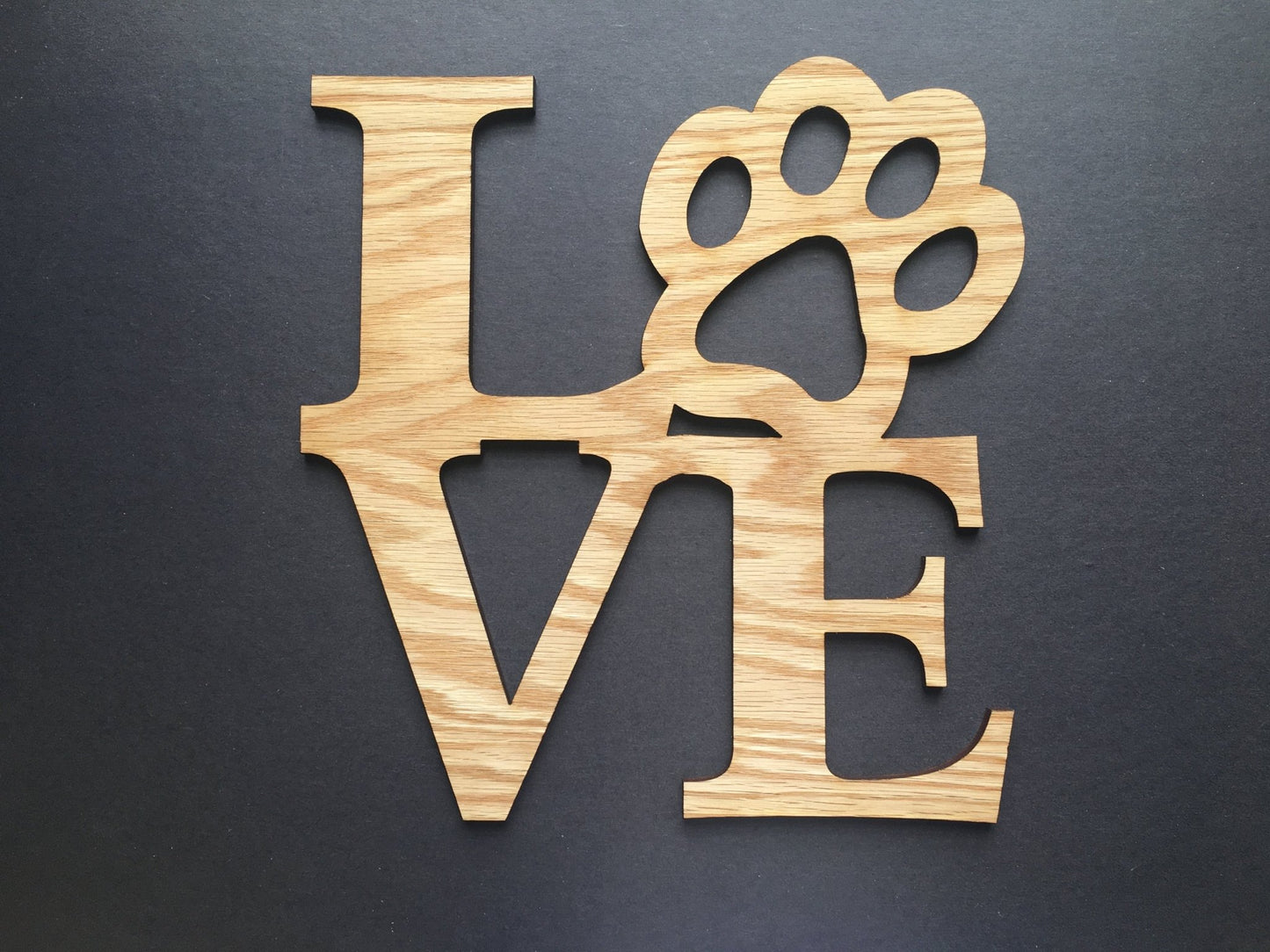 Paw Print Love Sign Wall Decor - Paw Print Love Sign Wall Decor, Signs, home decor, laser engraved - Legacy Images - Legacy Images - Novelty Signs