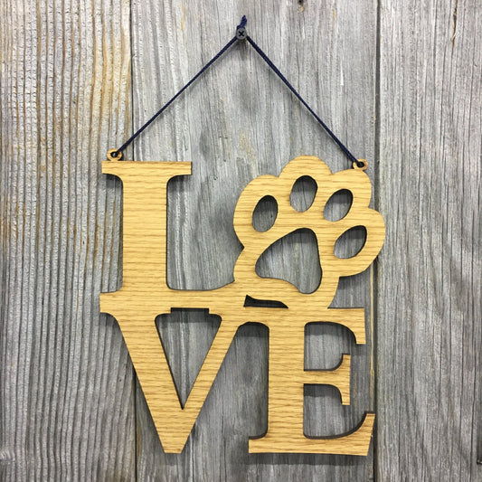 Paw Print Love Sign Wall Decor - Paw Print Love Sign Wall Decor - Legacy Images - Legacy Images - Novelty Signs