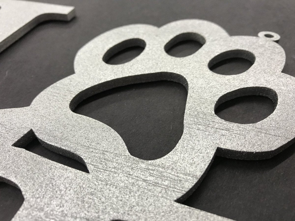 Paw Print Love Sign Wall Decor - Legacy Images - Novelty Signs - cord dog love sign laser engraved