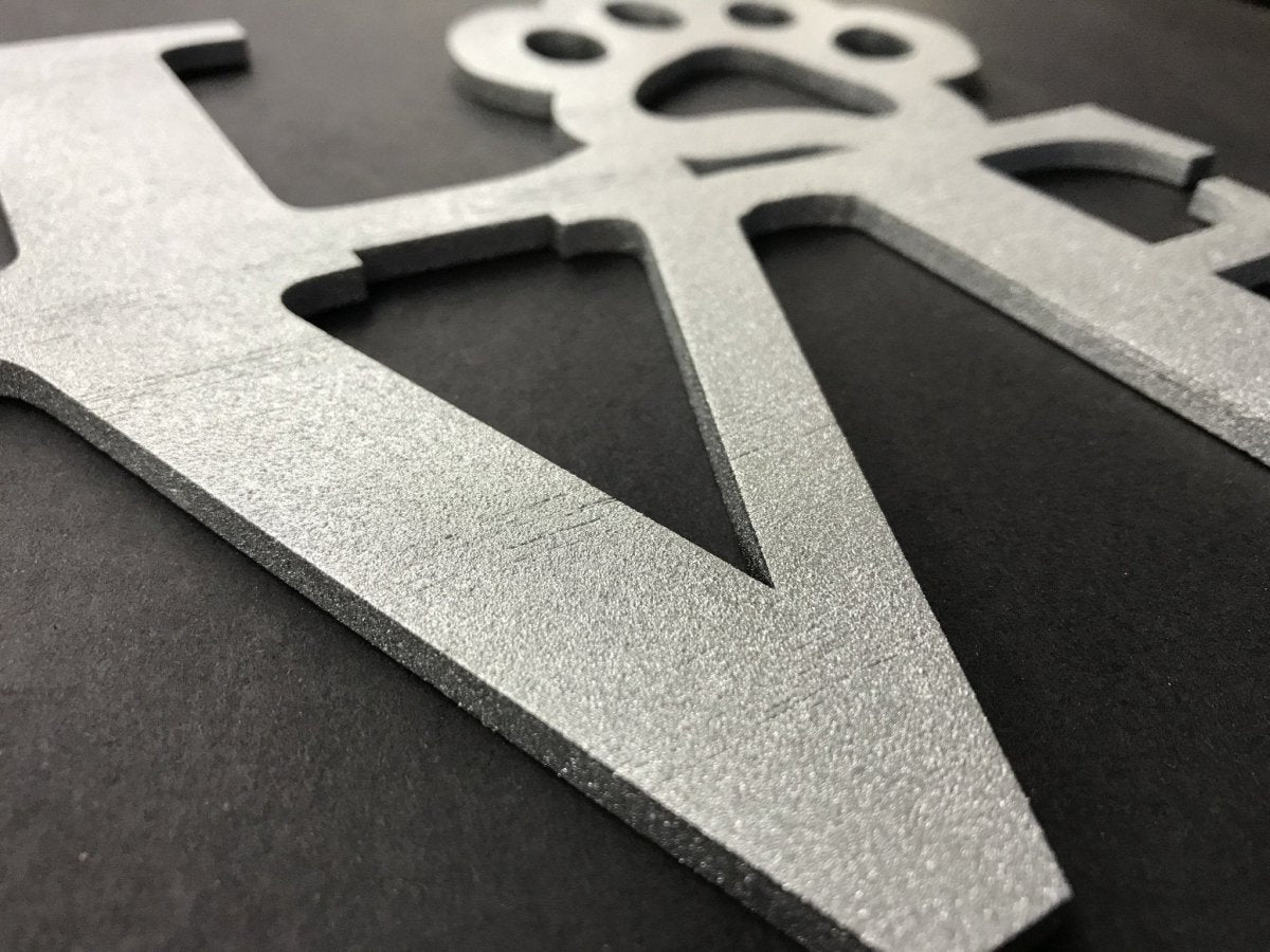 Paw Print Love Sign Wall Decor - Legacy Images - Novelty Signs - cord dog love sign laser engraved