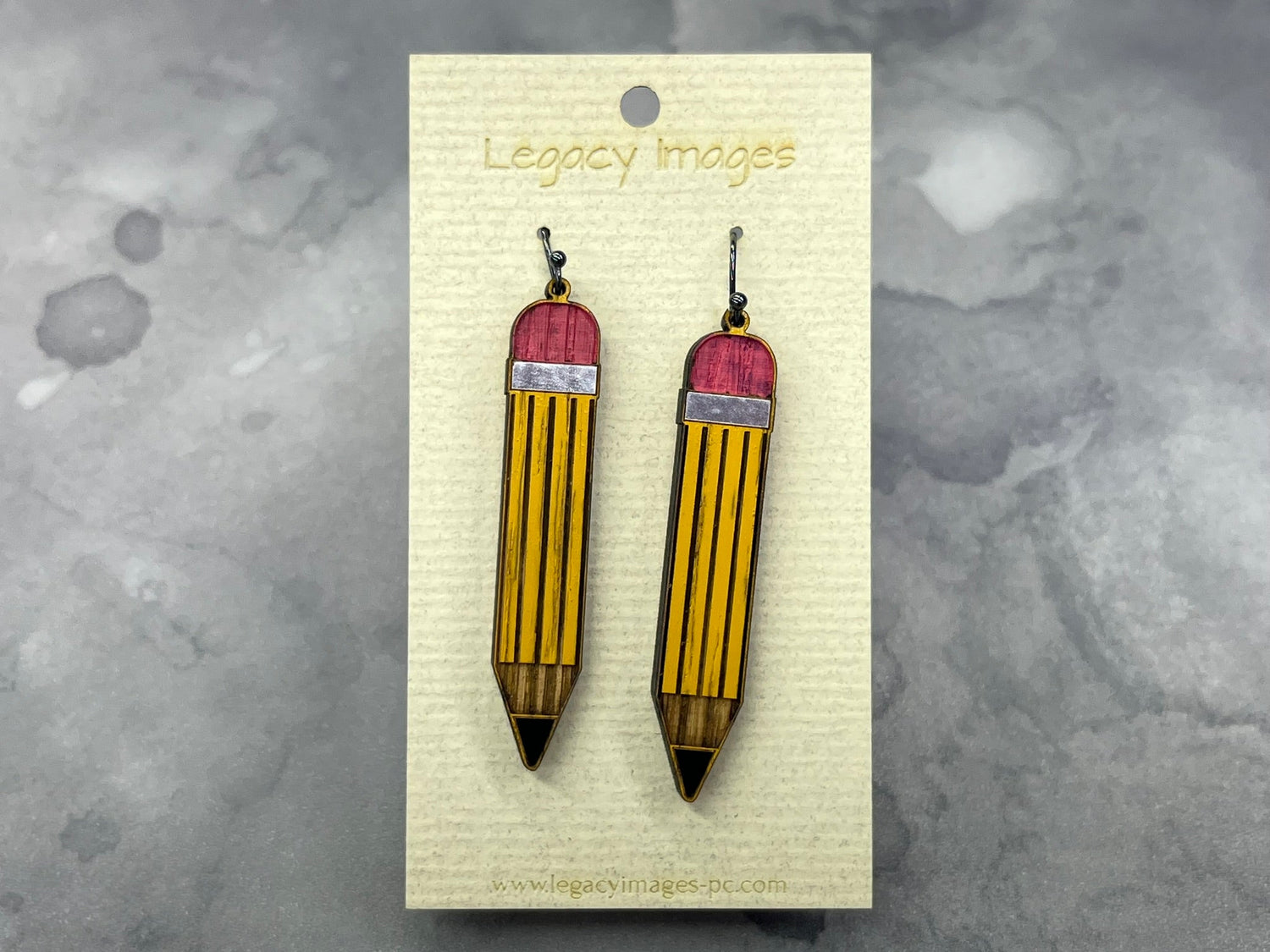 Pencil Earrings - Legacy Images - Earrings - Earrings occupations teacher laser engraved