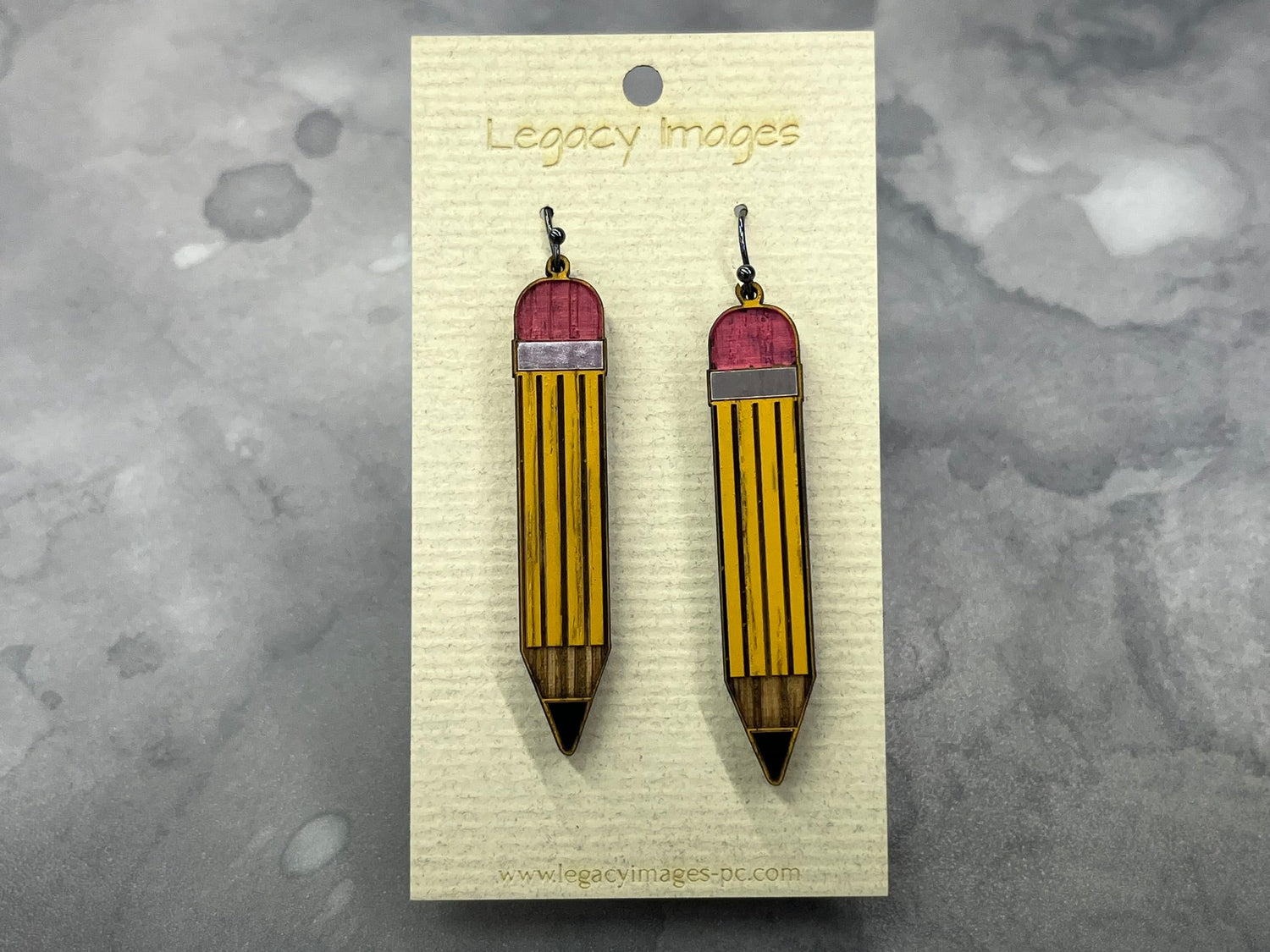 Pencil Earrings - Legacy Images - Earrings - Earrings occupations teacher laser engraved