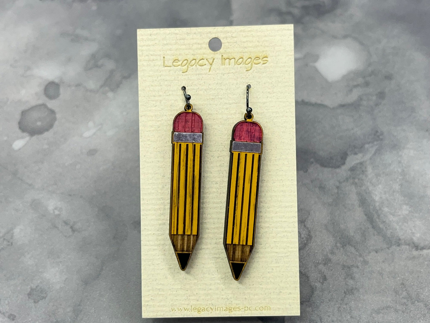 Pencil Earrings - Legacy Images - Earrings - Earrings occupations teacher laser engraved