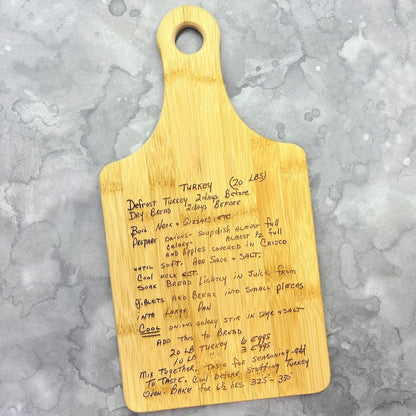 Personalized Bamboo Cutting Board Décor - Your Recipe or Quote - Legacy Images - Cutting Boards - Cutting Board engagement gift kitchen laser engraved