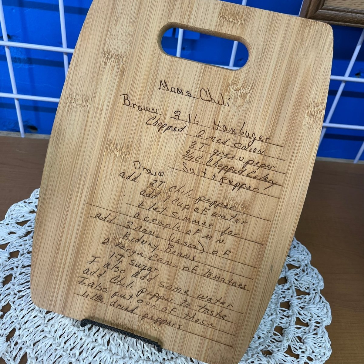 Personalized Bamboo Cutting Board Décor - Your Recipe or Quote - Legacy Images - Cutting Boards - Cutting Board engagement gift kitchen laser engraved