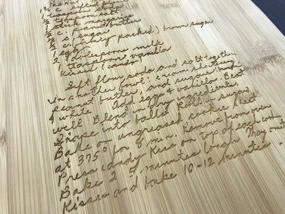 Personalized Bamboo Cutting Board Décor - Your Recipe or Quote - Legacy Images - Cutting Boards - Cutting Board engagement gift kitchen laser engraved