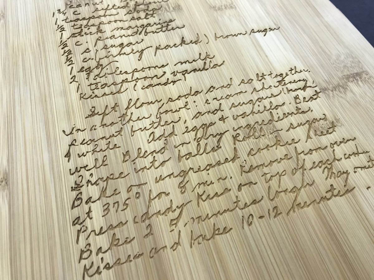 Personalized Bamboo Cutting Board Décor - Your Recipe or Quote - Legacy Images - Cutting Boards - Cutting Board engagement gift kitchen laser engraved