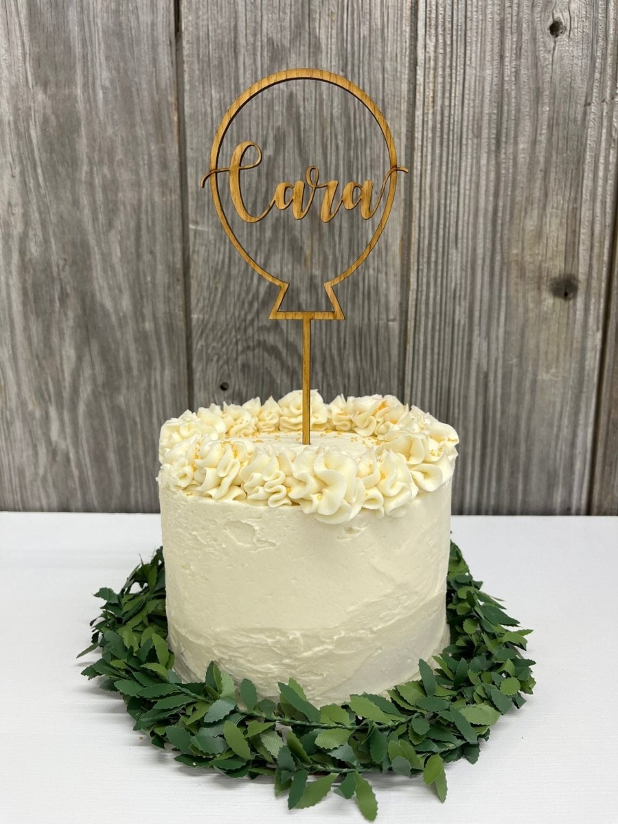 Personalized Cake Topper with Name - Legacy Images - Cake Decorating Supplies - baby birthday cake topper laser engraved