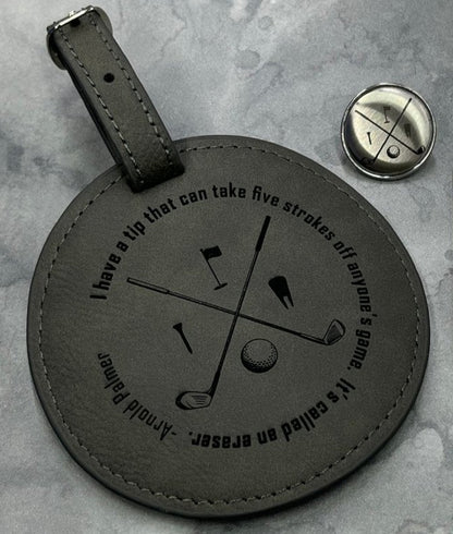 Personalized Golf Gift Set - Leather Tee Holder, Divot Tool, Ball Marker - Legacy Images - father's day gift sports