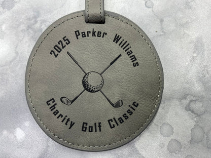 Personalized Golf Leather Tee Holder - Legacy Images - father's day gift golf hobbies laser engraved