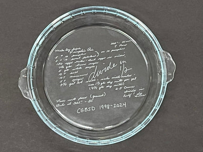 Personalized Pie Plate - Legacy Images - kitchen wedding laser engraved