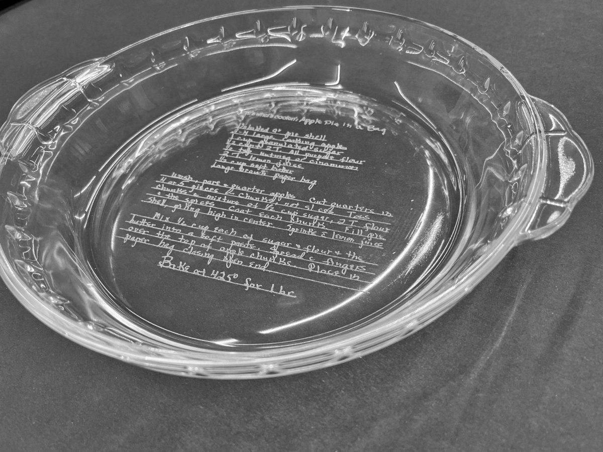 Personalized Pie Plate - Legacy Images - kitchen wedding laser engraved