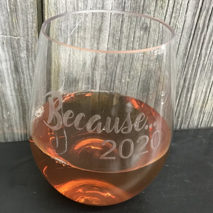 Personalized Stemless Wine Glass - Legacy Images - Stemware - drinkware wedding wine glass laser engraved