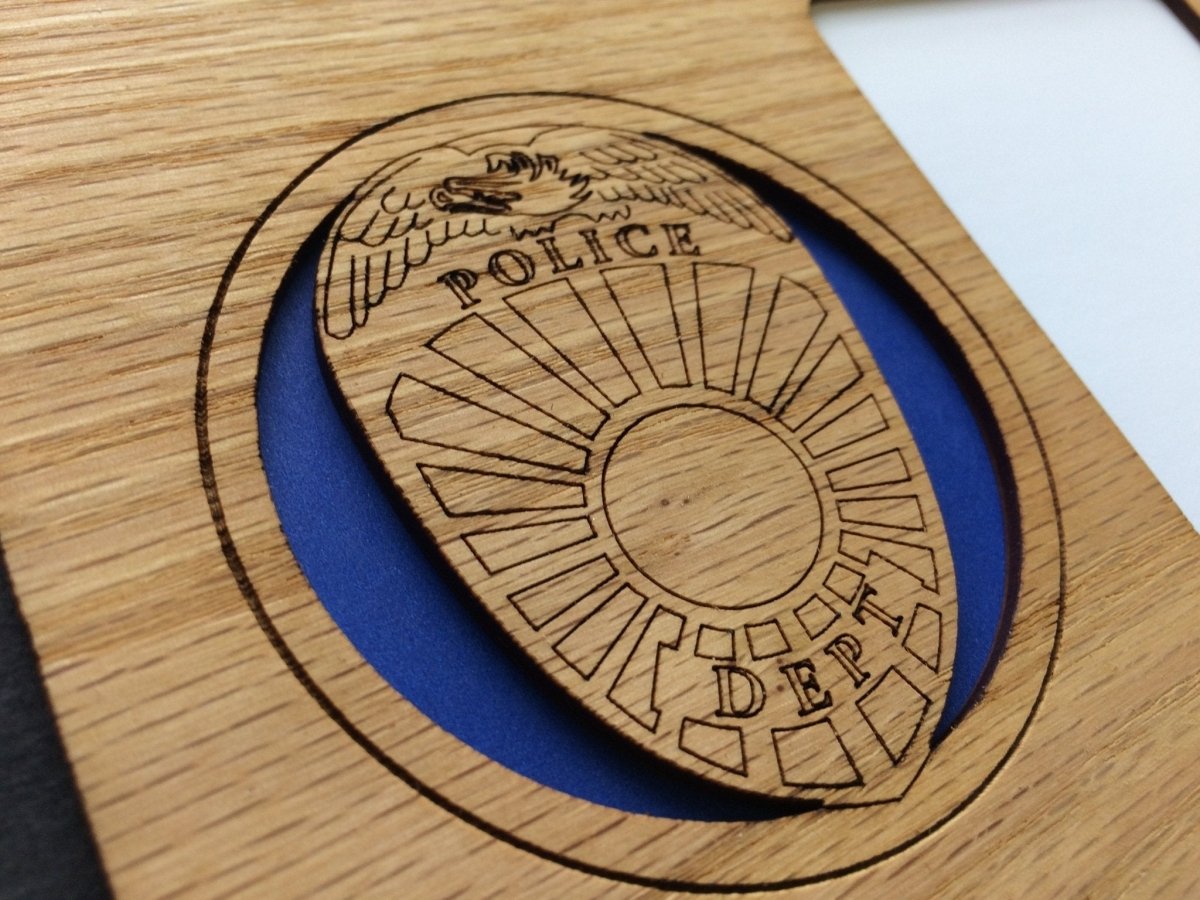 Police Badge Picture Frame - Legacy Images - Picture Frames - 11x14 Picture Frame 5x7 picture frame 8x10 picture frame laser engraved