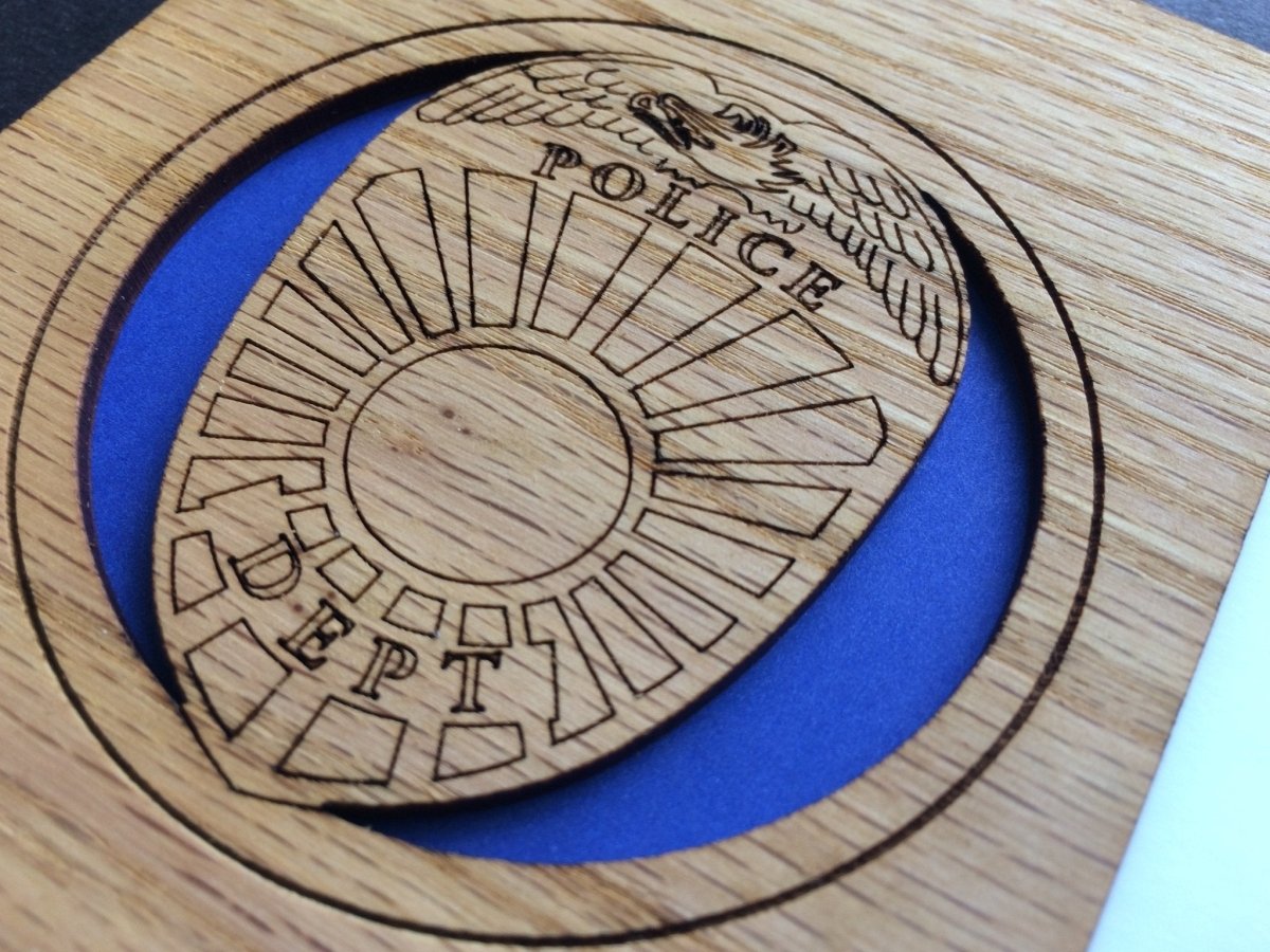 Police Badge Picture Frame - Legacy Images - Picture Frames - 11x14 Picture Frame 5x7 picture frame 8x10 picture frame laser engraved