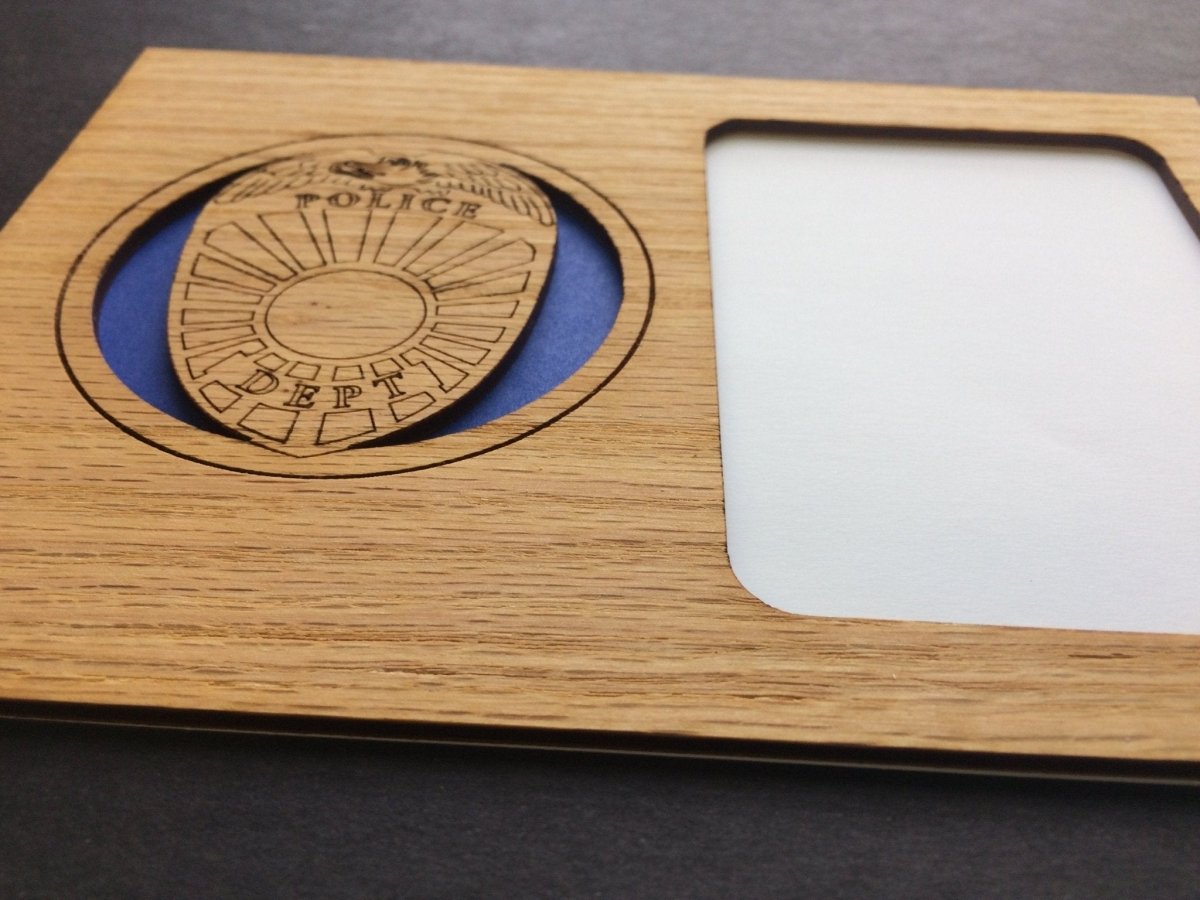Police Badge Picture Frame - Legacy Images - Picture Frames - 11x14 Picture Frame 5x7 picture frame 8x10 picture frame laser engraved
