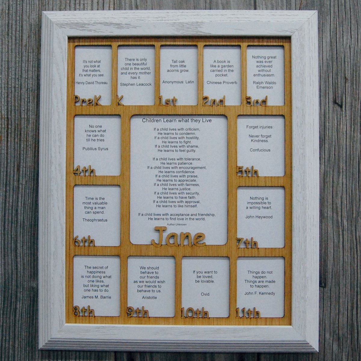 PreK - 12th Grade School Years Picture Frame - Rectangular Openings - Legacy Images - Picture Frames - 11x14 Picture Frame 12x16 picture frame 16x20 picture frame laser engraved