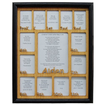 PreK - 12th Grade School Years Picture Frame - Rectangular Openings - Legacy Images - Picture Frames - 11x14 Picture Frame 12x16 picture frame 16x20 picture frame laser engraved