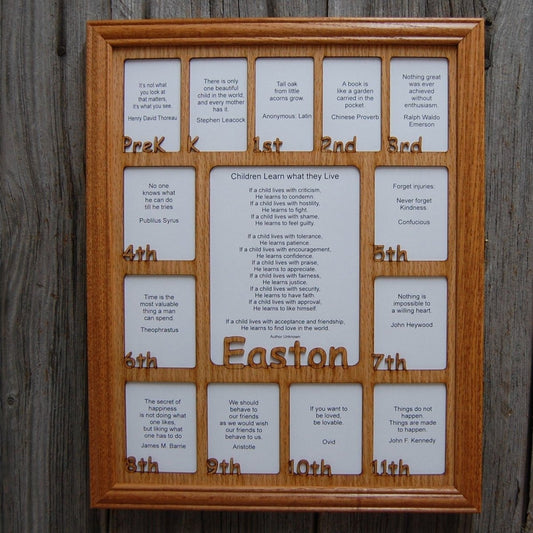 PreK - 12th Grade School Years Picture Frame - Rectangular Openings - Legacy Images - Picture Frames - 11x14 Picture Frame 12x16 picture frame 16x20 picture frame laser engraved