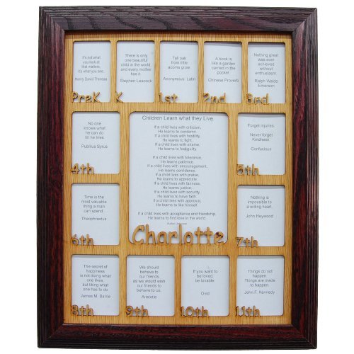 PreK - 12th Grade School Years Picture Frame - Rectangular Openings - Legacy Images - Picture Frames - 11x14 Picture Frame 12x16 picture frame 16x20 picture frame laser engraved