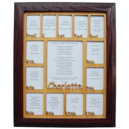 PreK - 12th Grade School Years Picture Frame - Rectangular Openings - Legacy Images - Picture Frames - 11x14 Picture Frame 12x16 picture frame 16x20 picture frame laser engraved