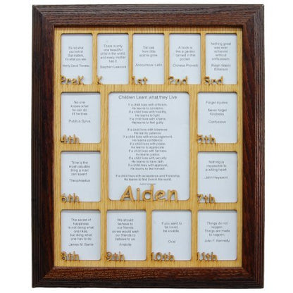 PreK - 12th Grade School Years Picture Frame - Rectangular Openings - Legacy Images - Picture Frames - 11x14 Picture Frame 12x16 picture frame 16x20 picture frame laser engraved
