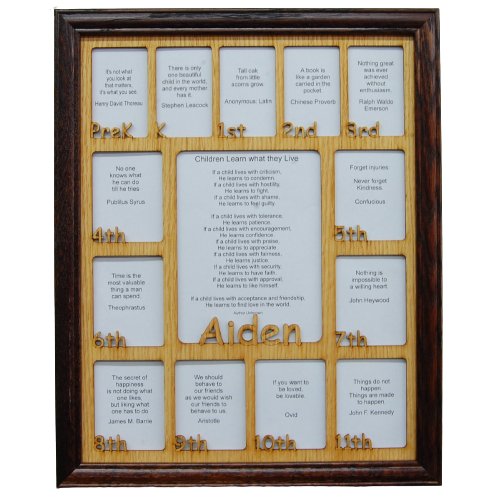 PreK - 12th Grade School Years Picture Frame - Rectangular Openings - Legacy Images - Picture Frames - 11x14 Picture Frame 12x16 picture frame 16x20 picture frame laser engraved
