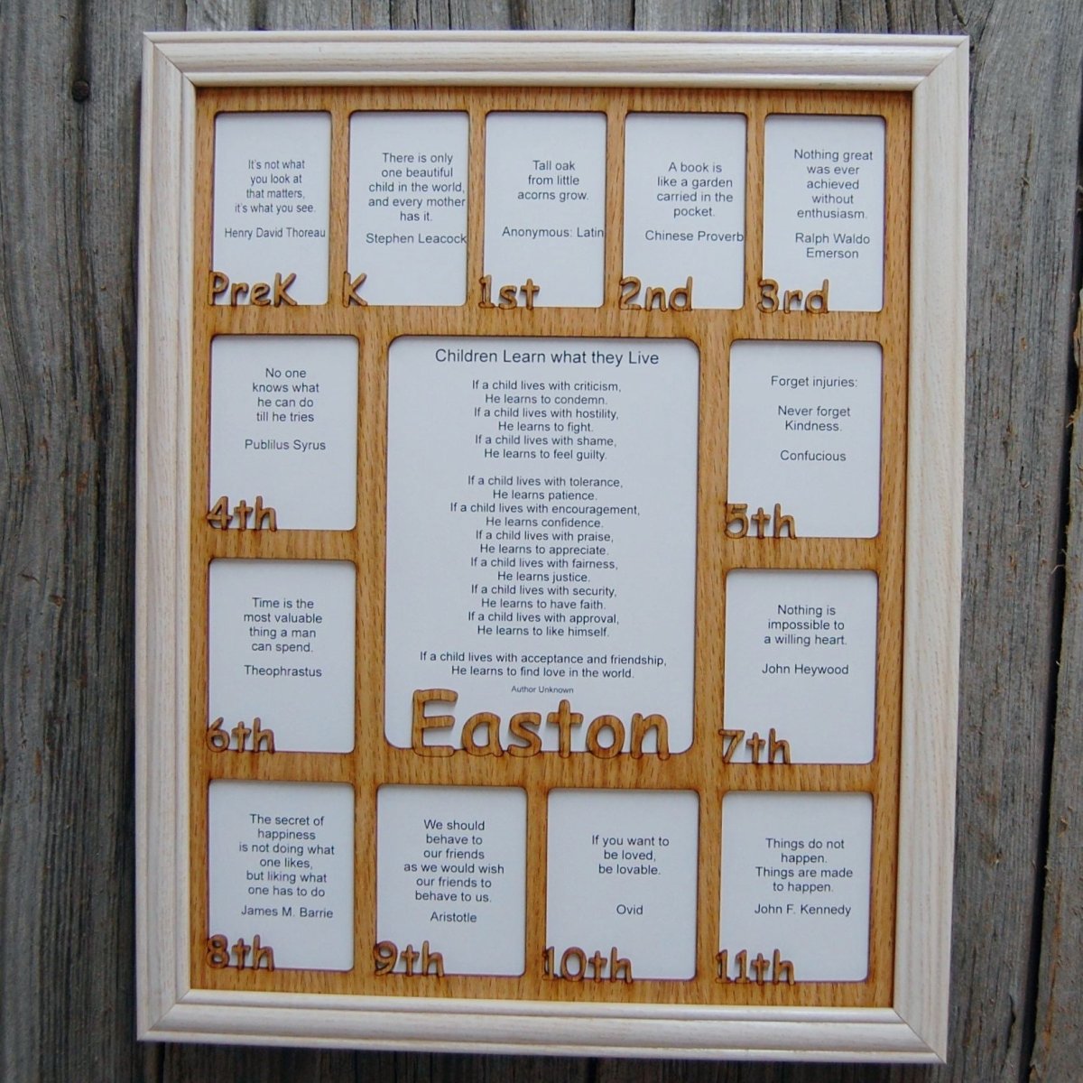 PreK - 12th Grade School Years Picture Frame - Rectangular Openings - Legacy Images - Picture Frames - 11x14 Picture Frame 12x16 picture frame 16x20 picture frame laser engraved