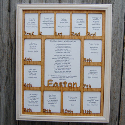 PreK - 12th Grade School Years Picture Frame - Rectangular Openings - Legacy Images - Picture Frames - 11x14 Picture Frame 12x16 picture frame 16x20 picture frame laser engraved