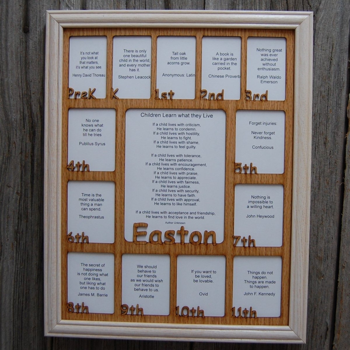 PreK - 12th Grade School Years Picture Frame - Rectangular Openings - Legacy Images - Picture Frames - 11x14 Picture Frame 12x16 picture frame 16x20 picture frame laser engraved
