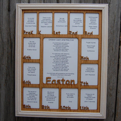 PreK - 12th Grade School Years Picture Frame - Rectangular Openings - Legacy Images - Picture Frames - 11x14 Picture Frame 12x16 picture frame 16x20 picture frame laser engraved