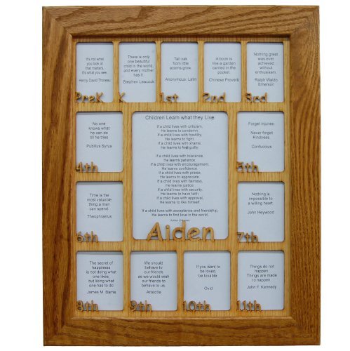 PreK - 12th Grade School Years Picture Frame - Rectangular Openings - Legacy Images - Picture Frames - 11x14 Picture Frame 12x16 picture frame 16x20 picture frame laser engraved