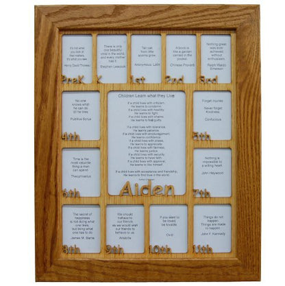 PreK - 12th Grade School Years Picture Frame - Rectangular Openings - Legacy Images - Picture Frames - 11x14 Picture Frame 12x16 picture frame 16x20 picture frame laser engraved