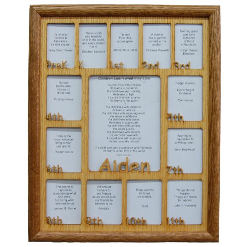 PreK - 12th Grade School Years Picture Frame - Rectangular Openings - Legacy Images - Picture Frames - 11x14 Picture Frame 12x16 picture frame 16x20 picture frame laser engraved