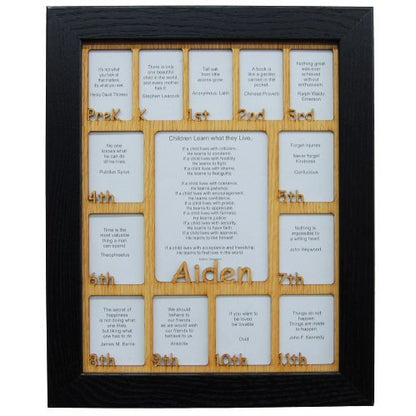 PreK - 12th Grade School Years Picture Frame - Rectangular Openings - Legacy Images - Picture Frames - 11x14 Picture Frame 12x16 picture frame 16x20 picture frame laser engraved