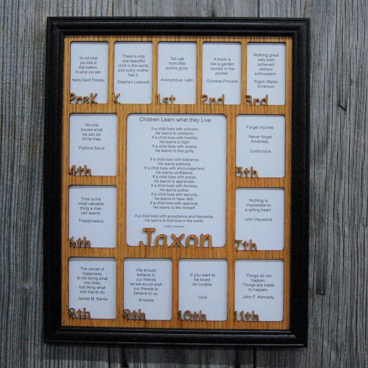 PreK - 12th Grade School Years Picture Frame - Rectangular Openings - Legacy Images - Picture Frames - 11x14 Picture Frame 12x16 picture frame 16x20 picture frame laser engraved