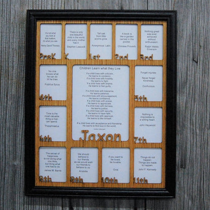 PreK - 12th Grade School Years Picture Frame - Rectangular Openings - Legacy Images - Picture Frames - 11x14 Picture Frame 12x16 picture frame 16x20 picture frame laser engraved