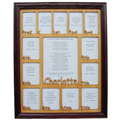 PreK - 12th Grade School Years Picture Frame - Rectangular Openings - Legacy Images - Picture Frames - 11x14 Picture Frame 12x16 picture frame 16x20 picture frame laser engraved