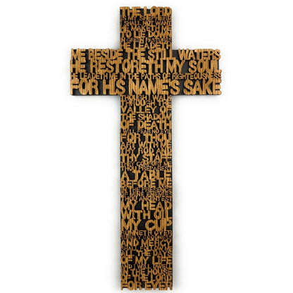 Psalm 23 Cross - Legacy Images - Novelty Signs - cross religious sign laser engraved