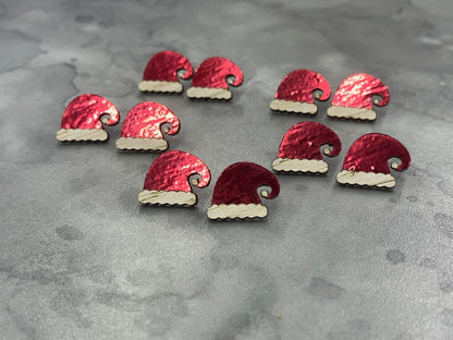 Santa Hat Earrings - Legacy Images - Earrings - christmas Earrings laser engraved