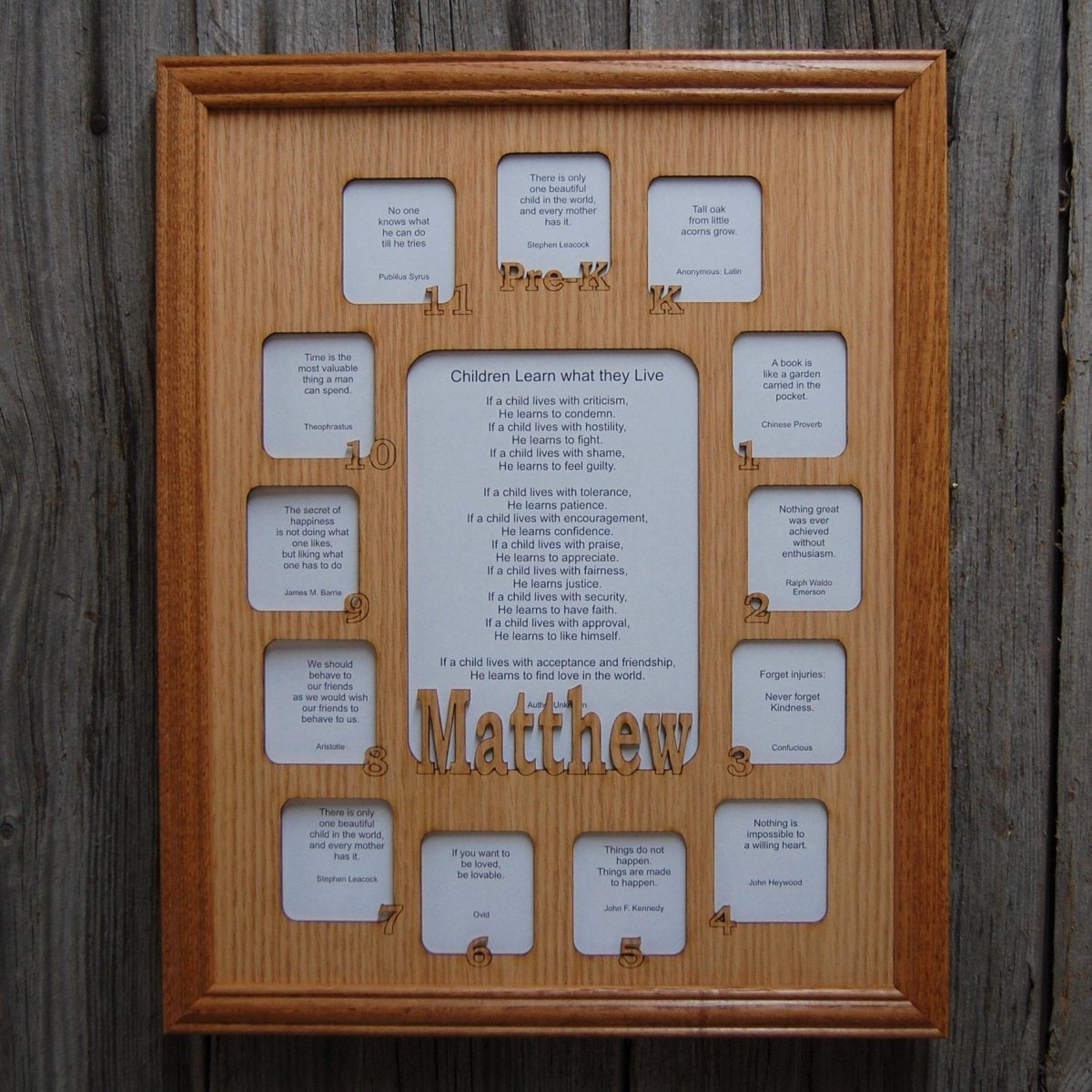 School Years Picture Frame 11"x14" - Legacy Images - Picture Frames - 11x14 Picture Frame name name picture frame laser engraved