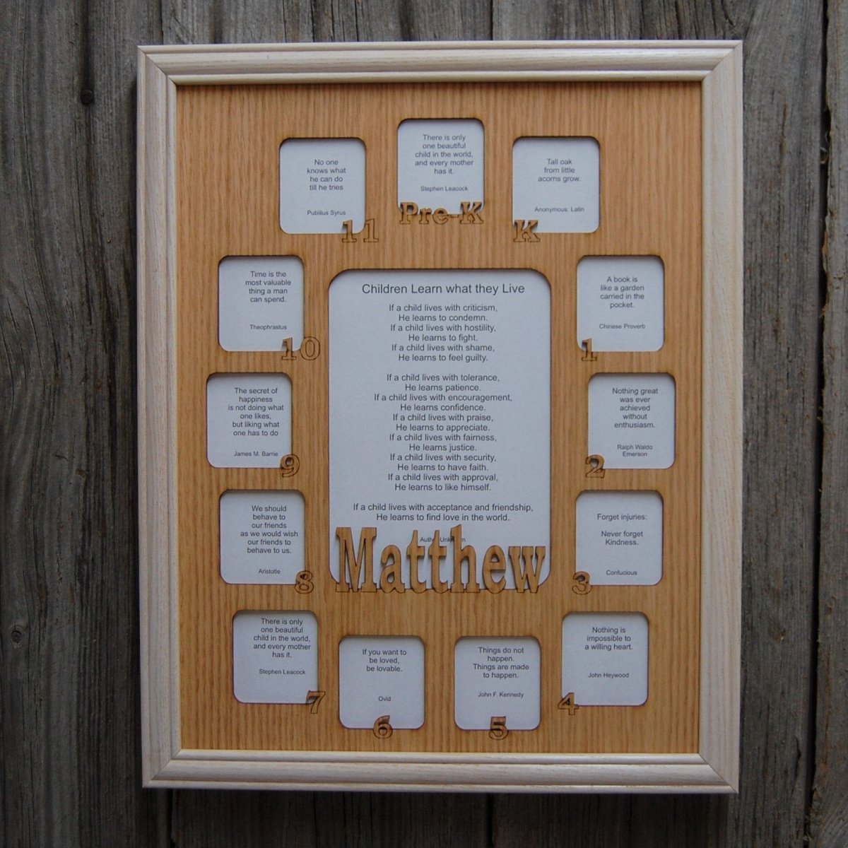 School Years Picture Frame 11"x14" - Legacy Images - Picture Frames - 11x14 Picture Frame name name picture frame laser engraved