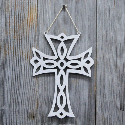 Scroll Cross Wall Decor - Legacy Images - Decor - cross religious sign laser engraved
